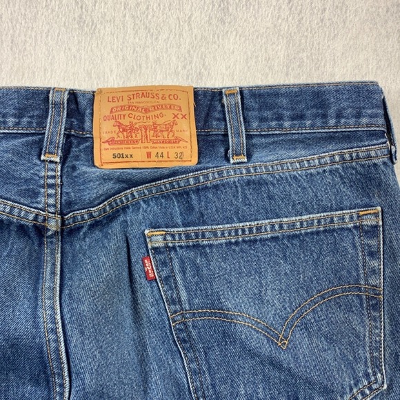 VTG 90s Levi's 501XX Jeans Mens 44x32 Fit 38x30 Button Fly Original Fit Made USA - Picture 5 of 12
